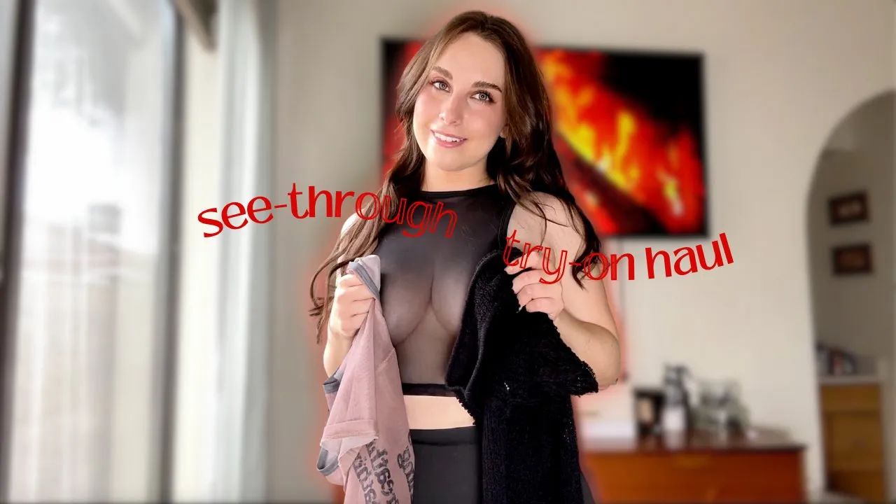 4K Transparent Tops Try-On Haul With Mini Skirts