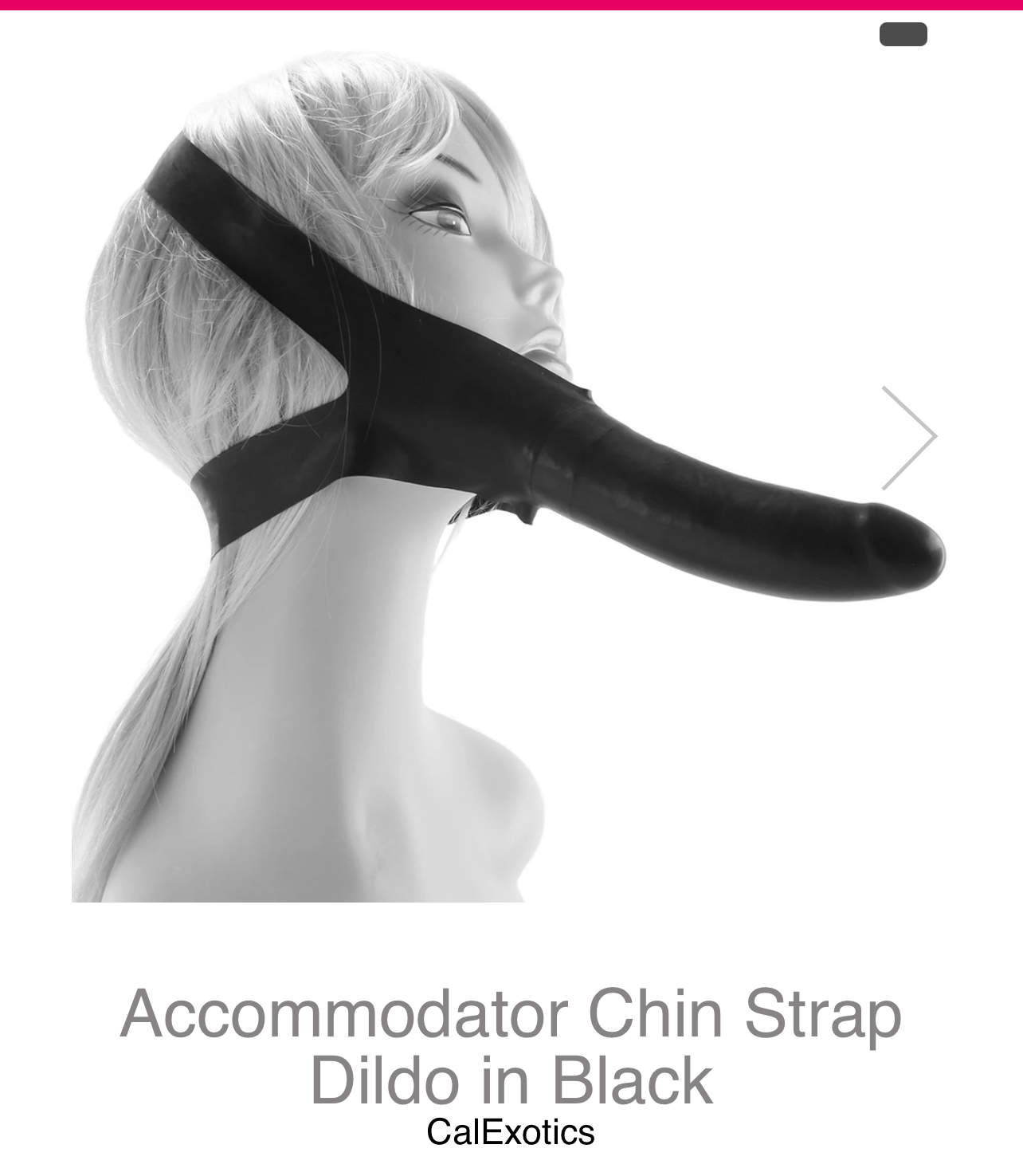 Accommodator Chin Strap Dildo in Black