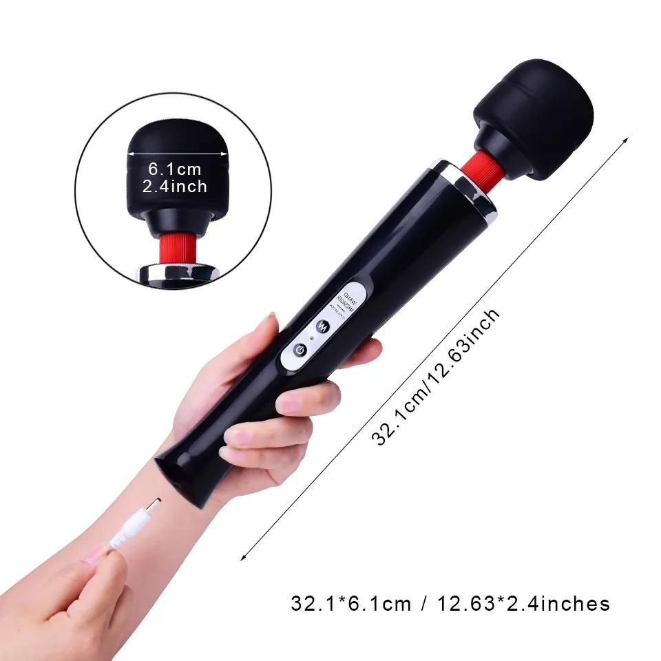 DOMI USB Rechargeable Magic Wand personal massager wand with Powerful Stimulation for Women039s Pleasure