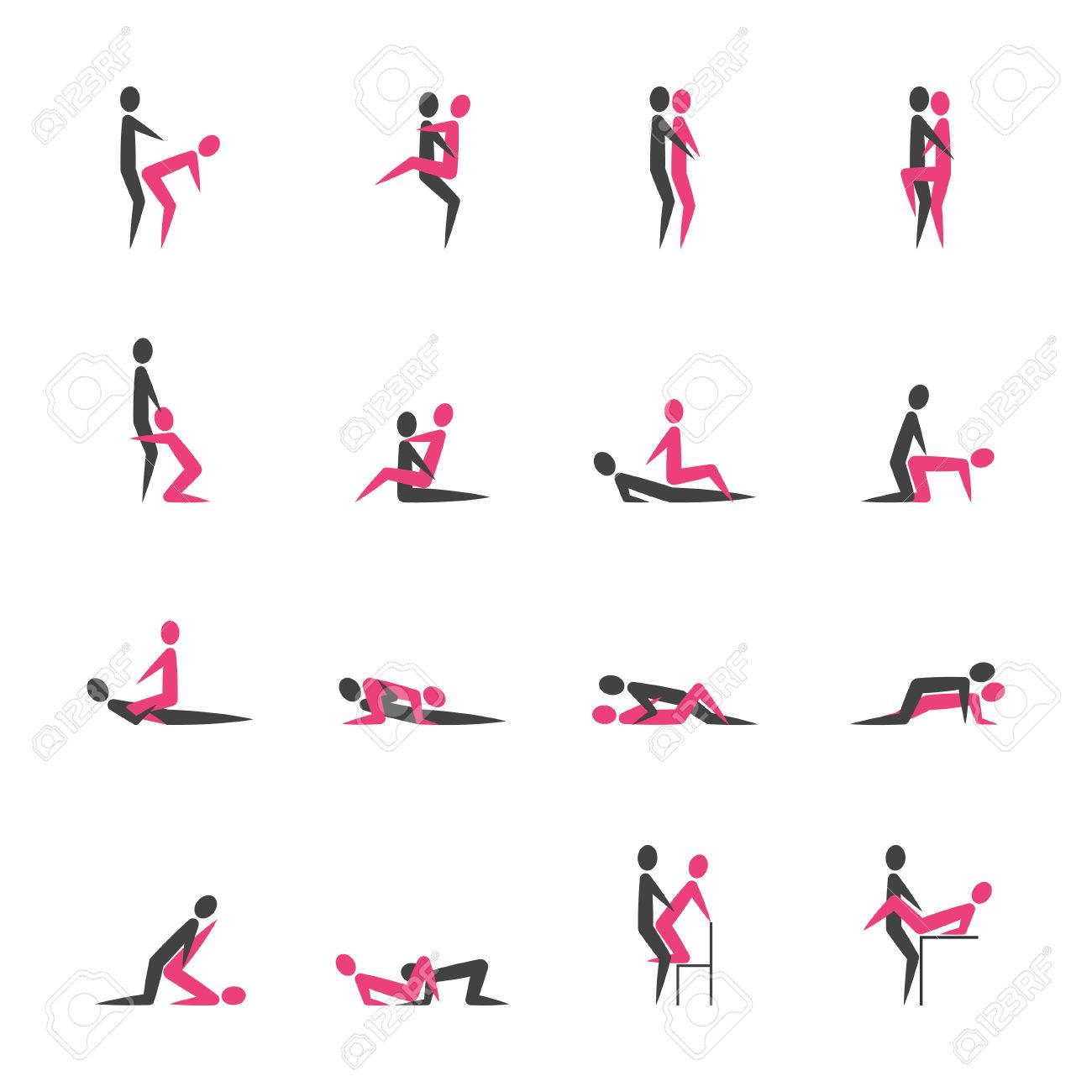 Cartoon Different Sex Poses Or Position Couple Set. Vector -. Image 86627750