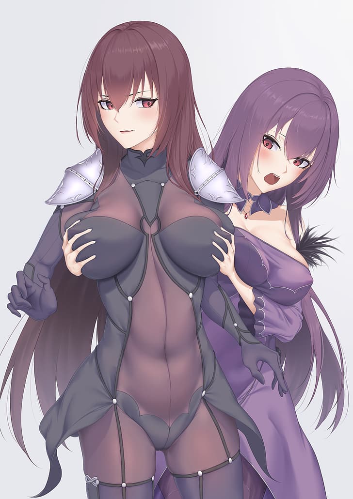 HD wallpaper: anime anime girls boobs big boobs boob grab Fate series