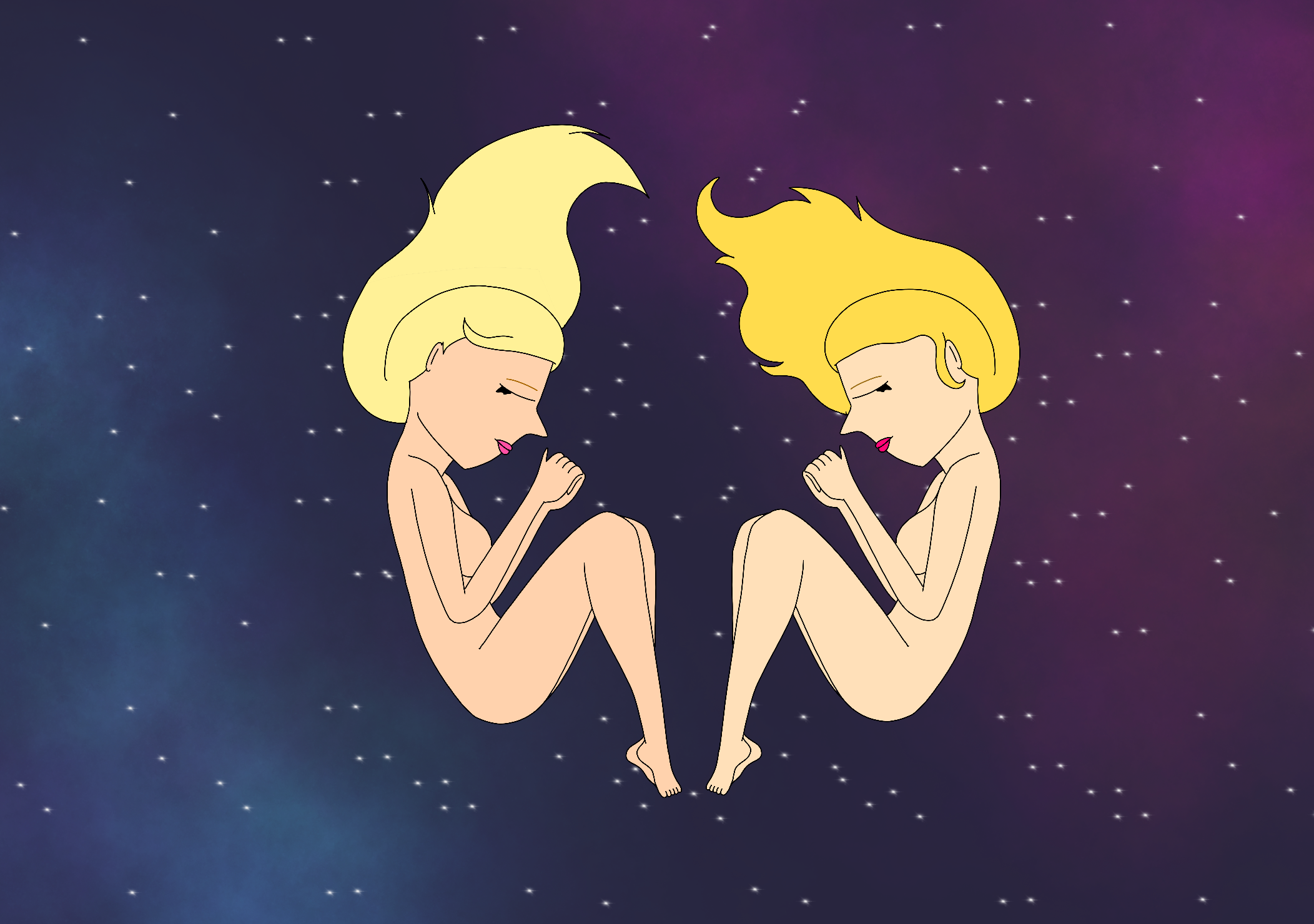 Kara and Carol naked in space by RobsonDoodle on DeviantArt