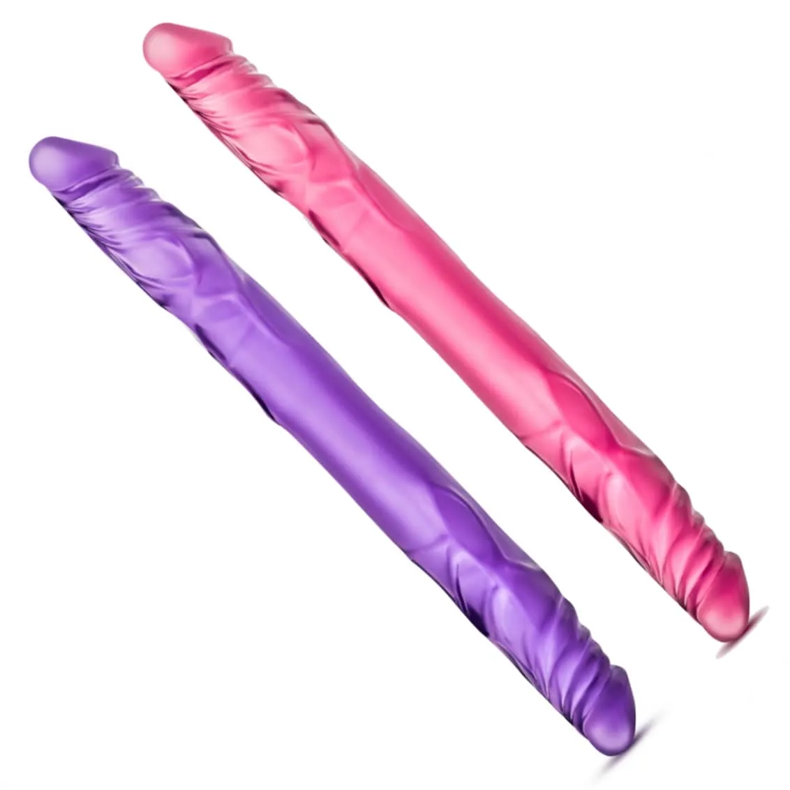 B Yours 14-inch Double Head Dildo in Pink Purple