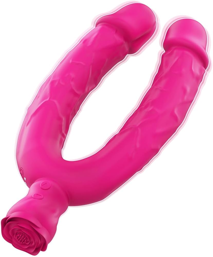 : Vibrating Double Ended Dildo Silicone Bendable Realistic Penis Dual Penetration Vibrator with 10 Vibration Modes G-spot Massage Vaginal Stimulation Anal Sex Toy for Women Lesbian Sex Toys Romi : Health