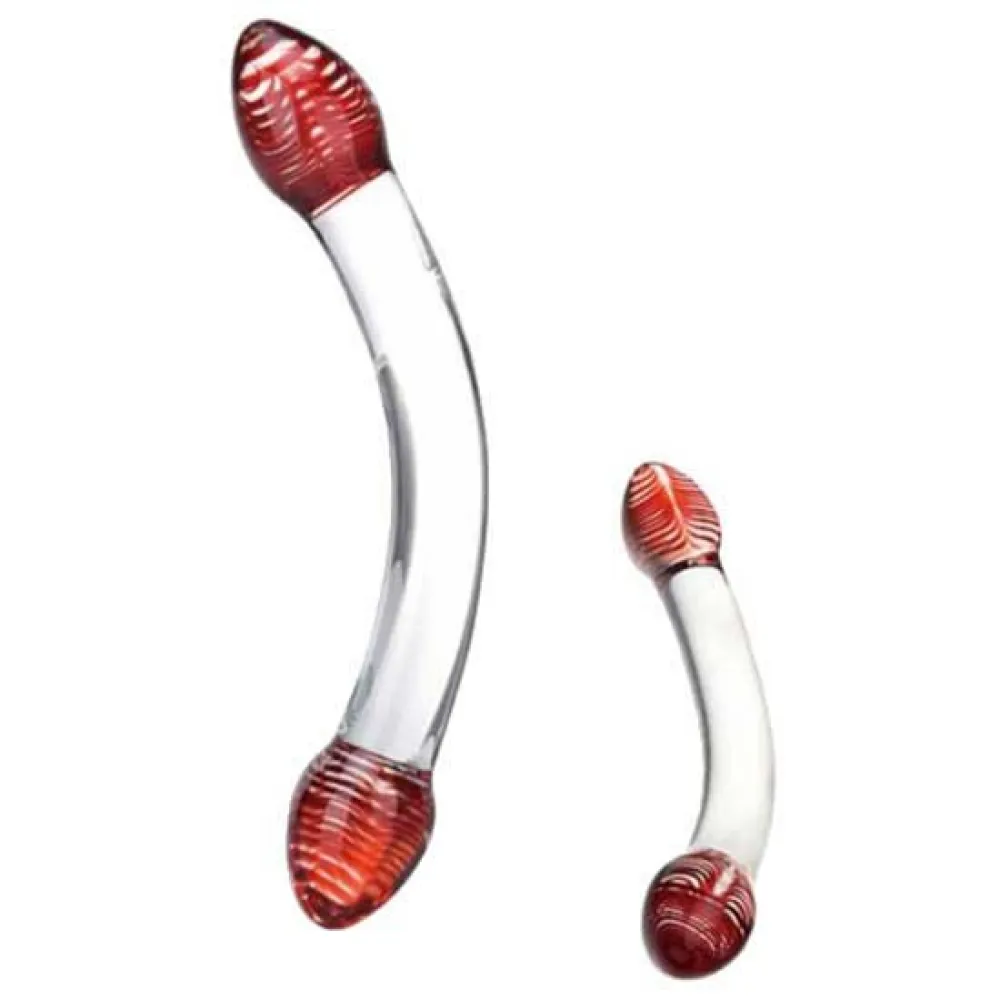Glastoy Double Head Crystal Dildo 25.5 cm Silver