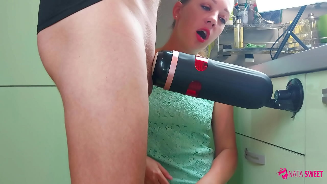 Bitch loves to experiment and dreamed of trying a threesome with a girl and her boyfriend. To imitate this fuck she used an artificial vagina. She got very horny and watched him