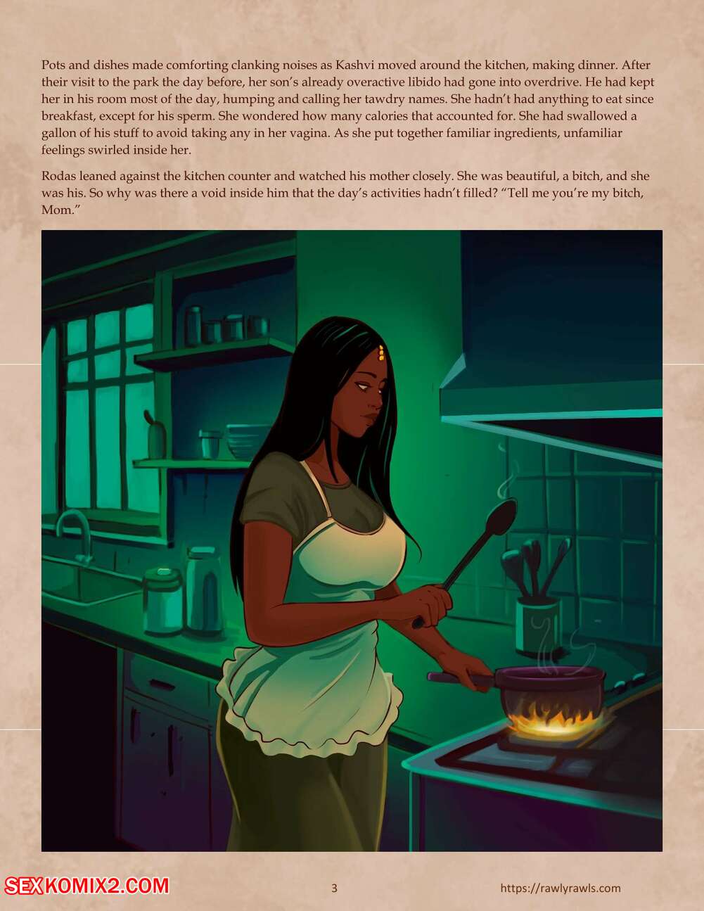 Porn comic Five Twisted Wishes. Chapter 14. FoxBlack RawlyRawls Sex comic brunette MILF is