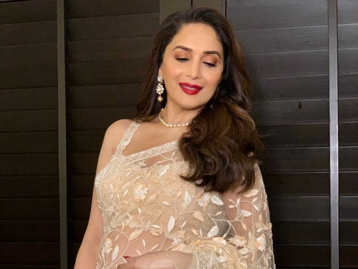 Madhuri Dixits nude sari is gorgeous to look at!