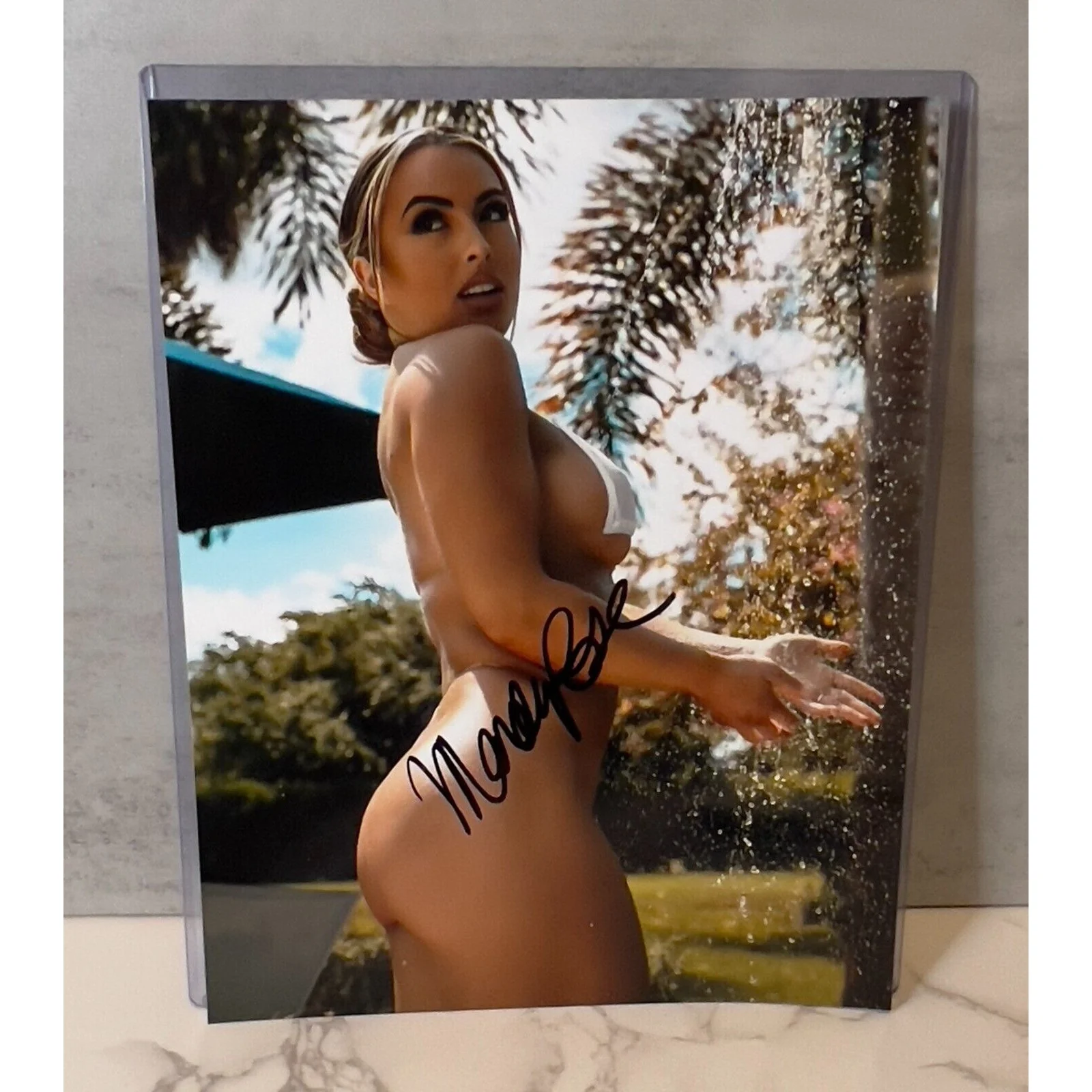 Mandy Rose WET Side Profile Metallic Signed Autograph 8x10 WWE WCW NXT AEW TNA Autographs