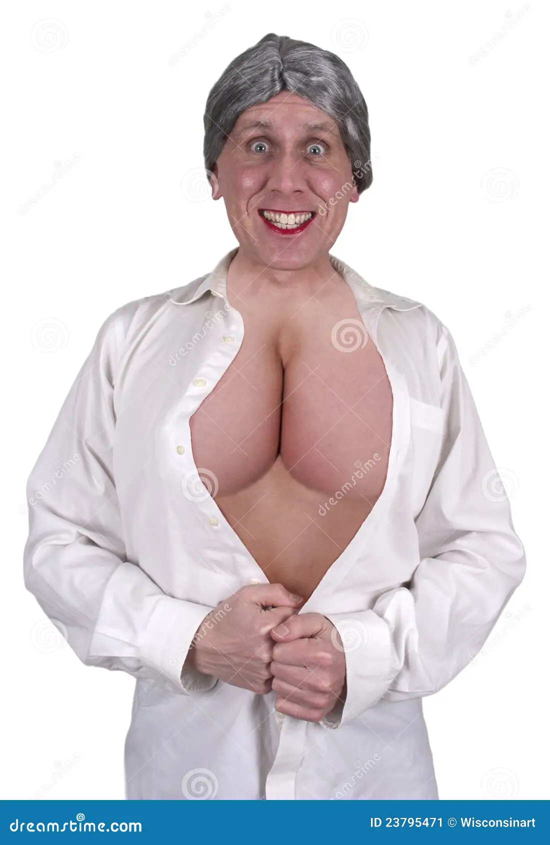 Funny Ugly Mature Senior Woman Big Breasts Boobs Stock Image