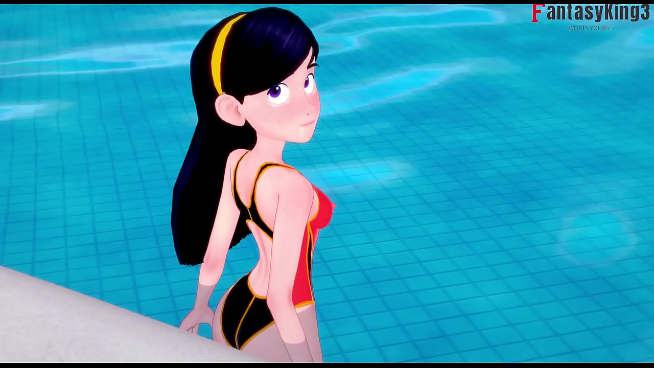 Violet Parr on the pool public sex POV