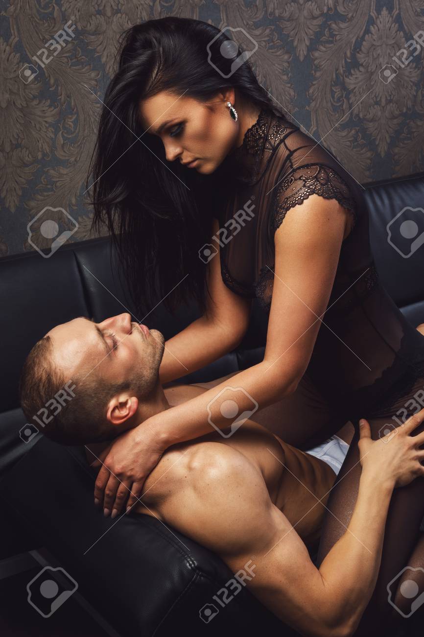 Sexy Couple In Underwear On Leather Sofa Stock Photo Picture and Royalty Free Image. Image 56658682.