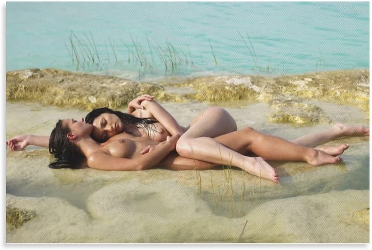 Modern Nude Beach Girls Canvas Posters Prints for Martinique