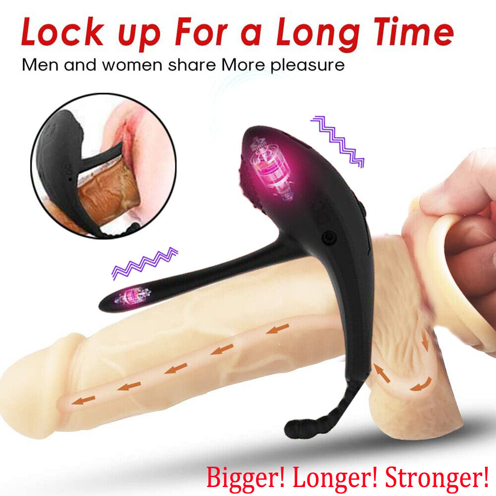 Men Penis Cock Ring Vibrator G-spot Dildo Massager Sex Toys For Women Couples