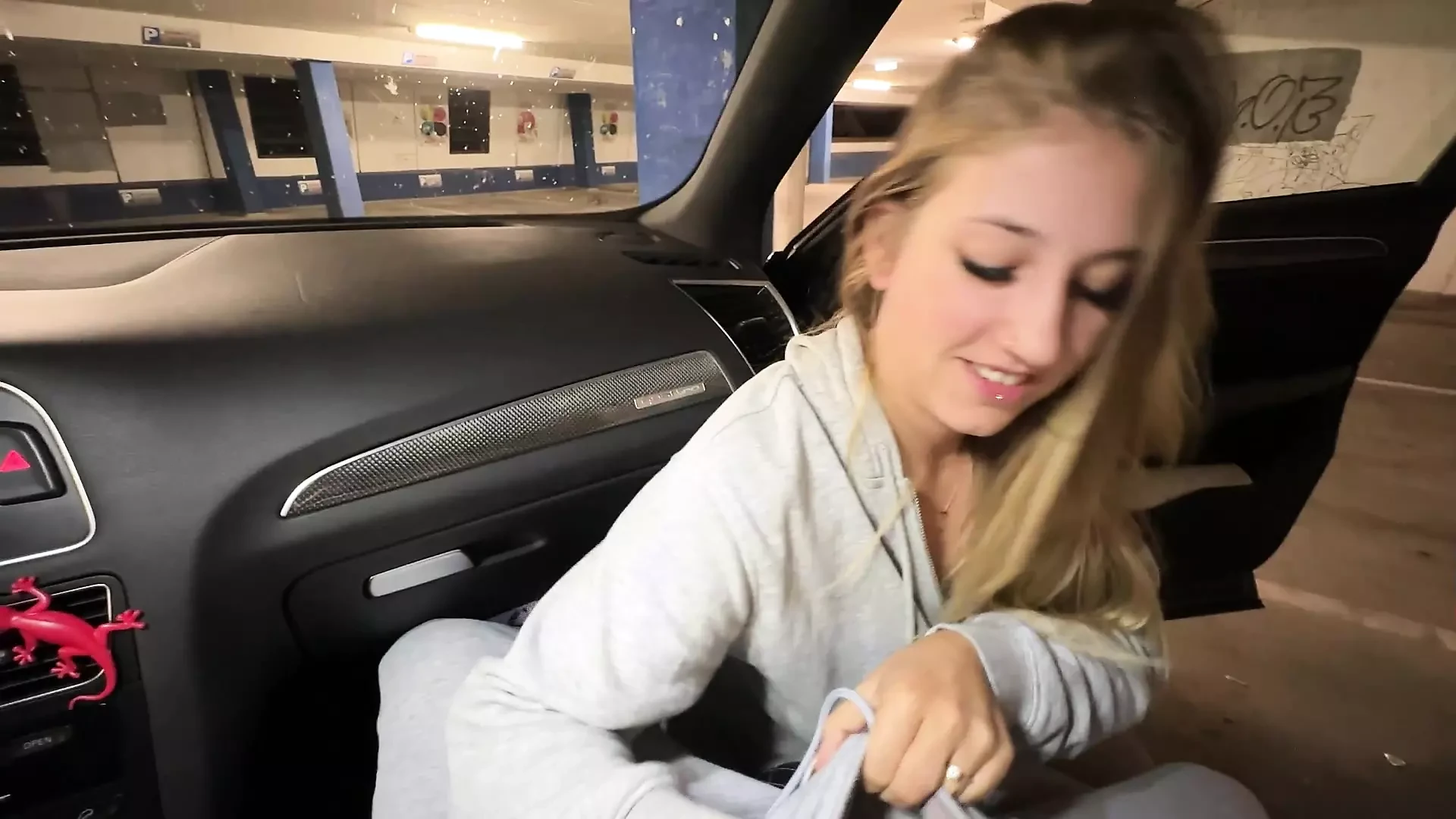 Fucked by Stepbrother in the Parking Garage until the Creampie
