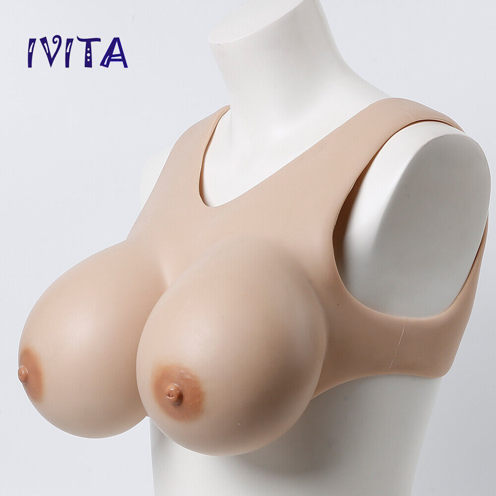 D Cup Full Silicone Breast Form Crossdresser Boobs Suntan Half-body Suit Boobs