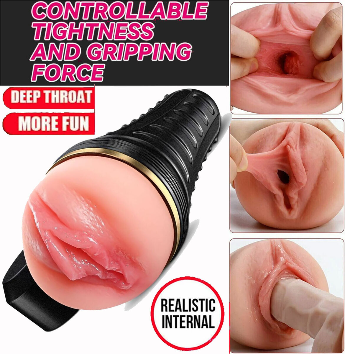 Pocket Pussy Masturbator Stroker Vagina Sex Toy Handsfree Male Cup Vibrator Men