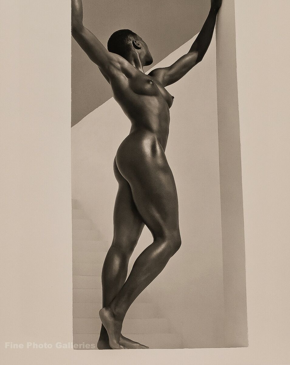 1997 HERB RITTS Black Female Nude JACQUI AGYEPONG Olympic UK Athlete Photo 11x14