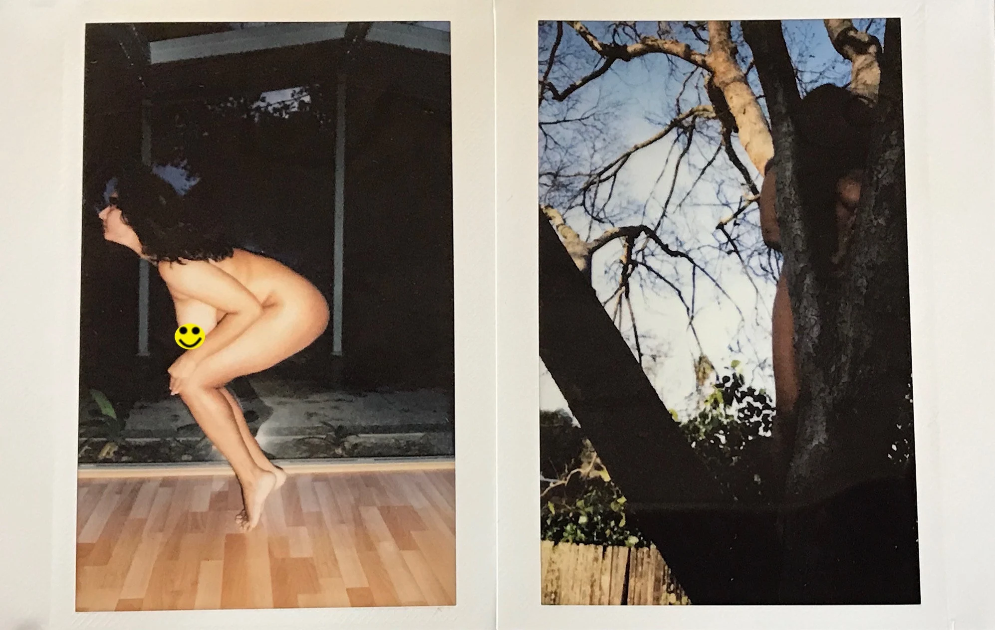 2 Uncensored Nude Signed Polaroids Indian Model Devi Googlymonstor Dakini Instax Wide Instant Film Collectable Yoga Nudes Tree Set of 2
