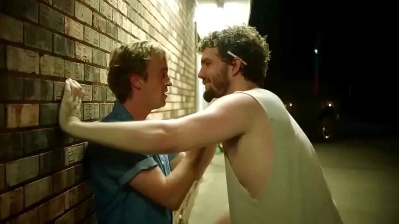 Austin Swift and Tom Felton Draco Malfoy from Harry Potter Gay Kiss from movie Braking For Whales