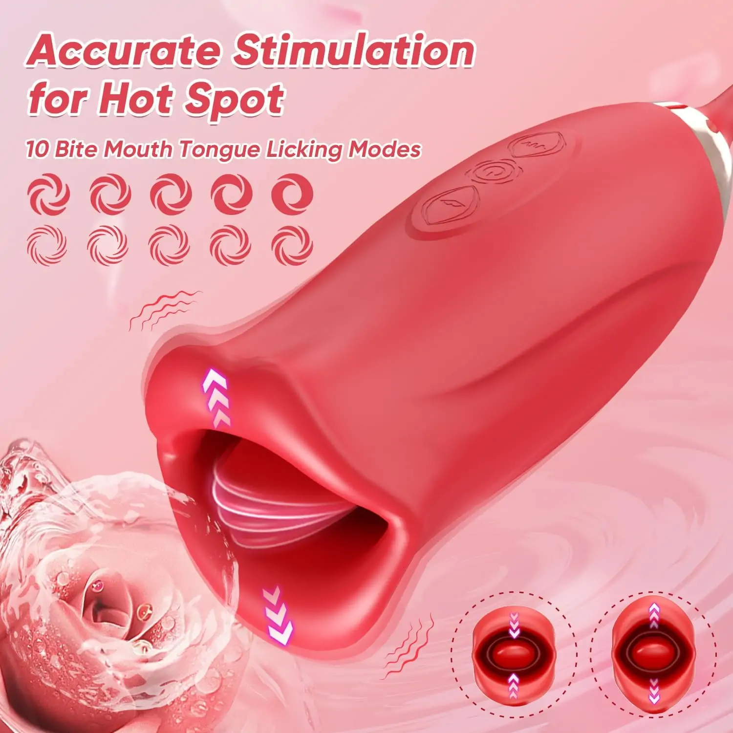 Tongue Licking Clitoral Vibrator with Finger Snapping Egg Vibrator