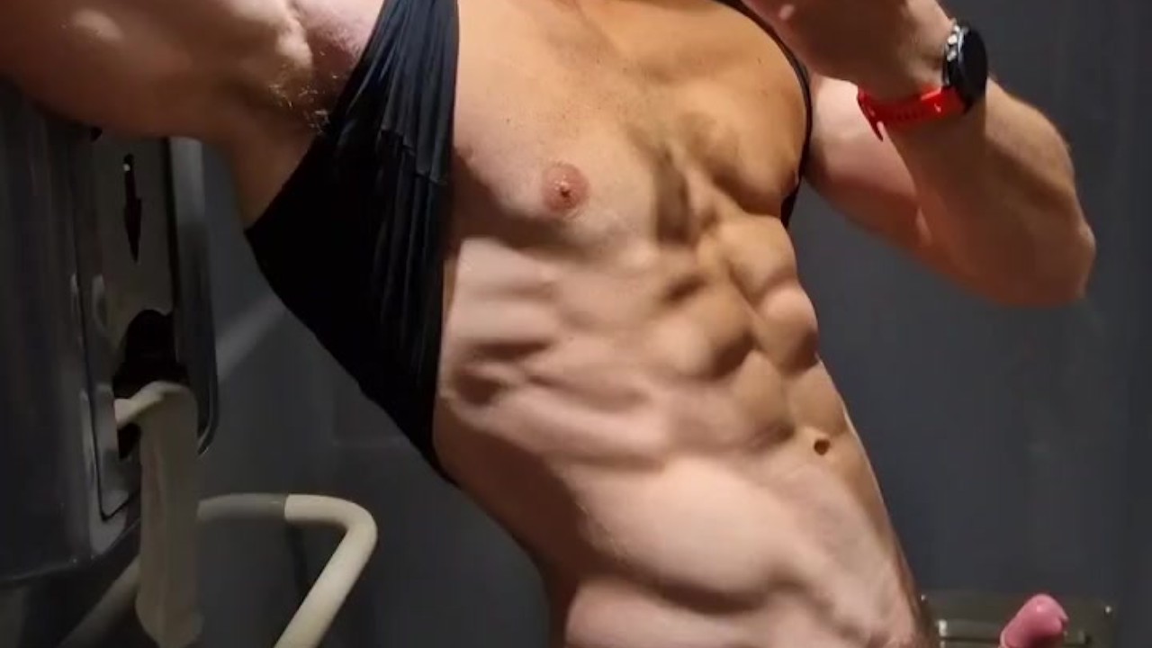 Hot boy too horny cums all over toilet