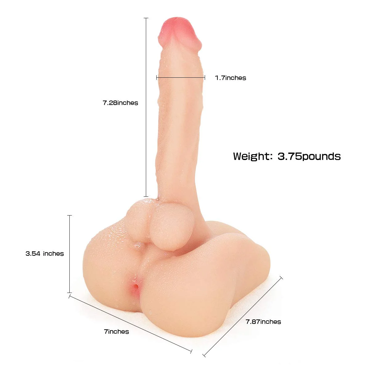 MD Realistic Torso Riding Dildo Doll wilh 18.5cm Dong