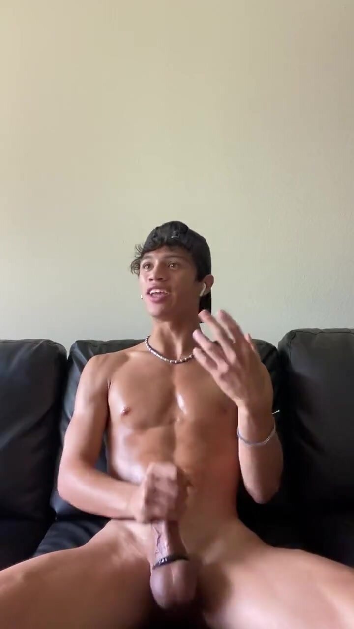 Brazilian twink masturbates and cums