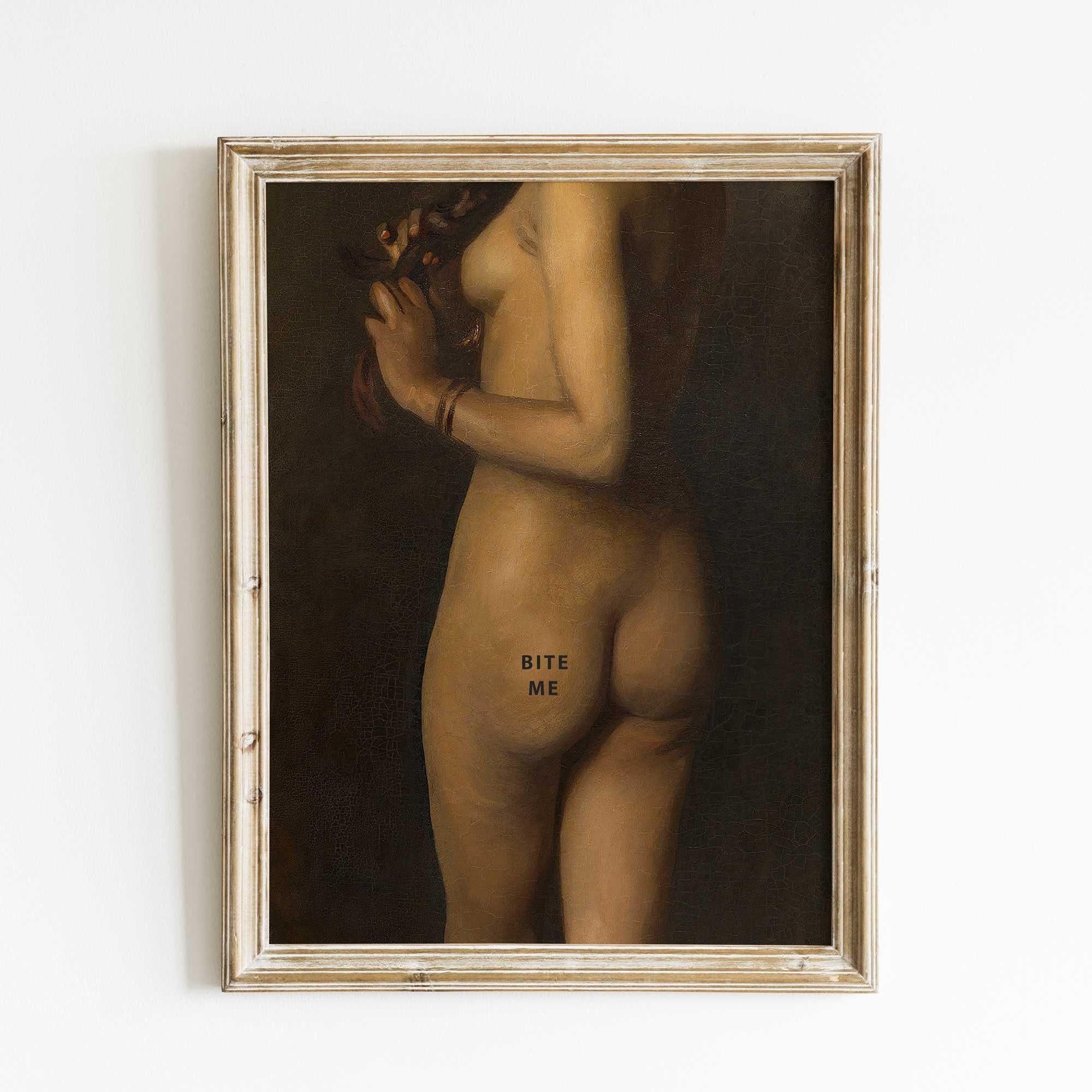 Vintage Nude Portrait Print Feminist Art Altered Antique Nude Portra