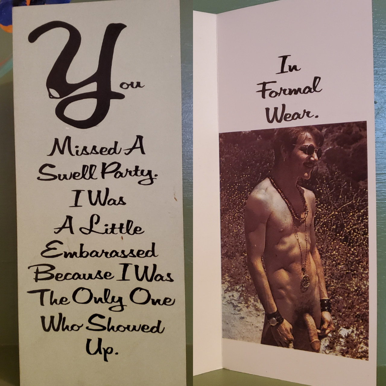 Vintage You Missed A Swell Party Penis Greeting Card