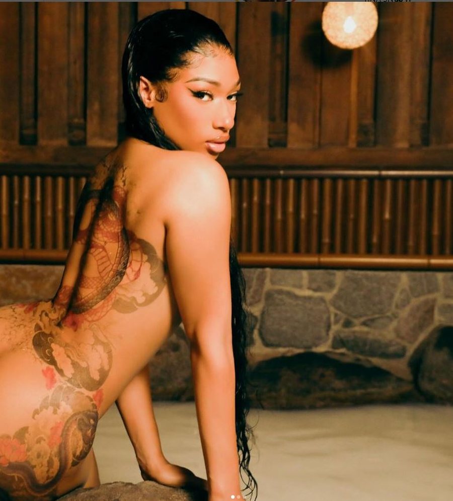 Megan Thee Stallion promotes the album completely naked