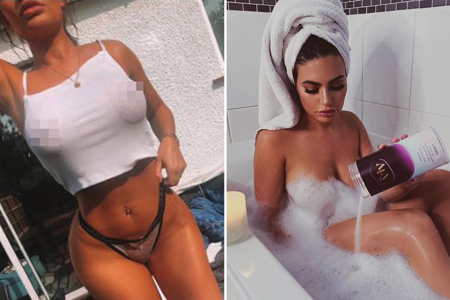 Megan Barton Hanson poses in sexy wet vest top days after stripping naked for bath selfie