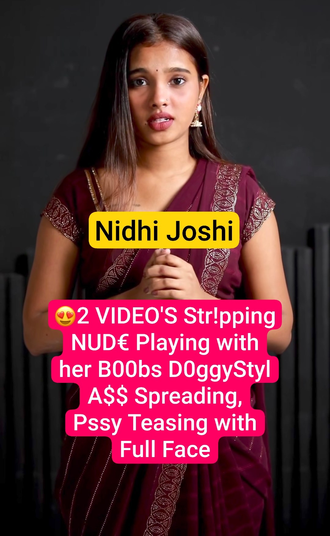 NIDHI JOSHI Famous Insta Influencer PAID App Exclusive 2 VIDEOS Stripping NUDE Playing with her Boobs DoggyStyl Ass Spreading Pussy Teasing with Full Face