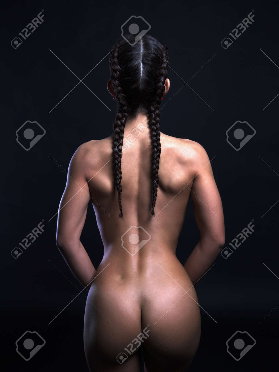 Female Nude Sport Body Back. Naked Woman With Muscles Stock Photo Picture and Royalty Free Image. Image 164630458.