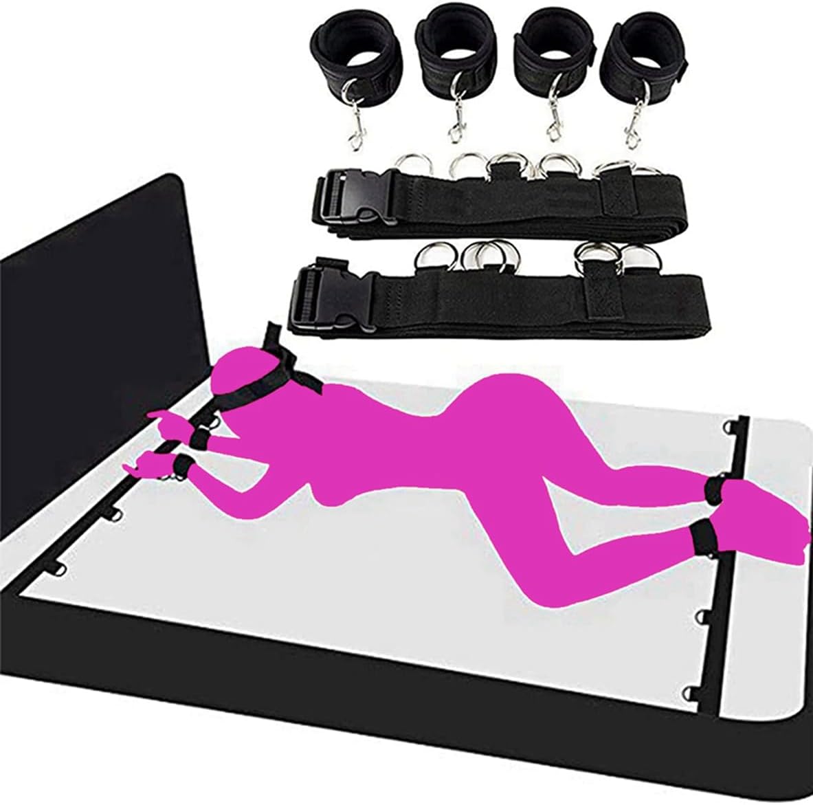 Bondaged Kit Adult Bed Restraint for Couples Queen Malta