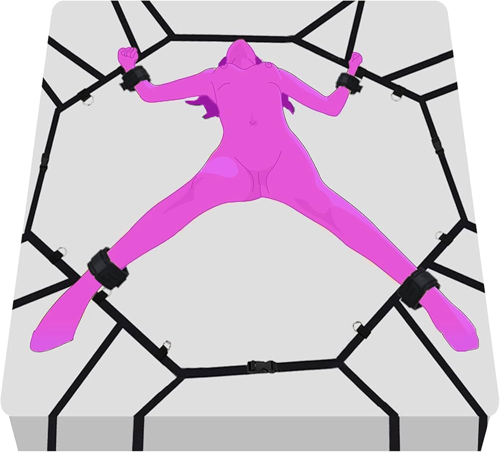 : Bed Restraints Sex for Queen Size Adjustable 4 Corners of Sex Bondage Set Sexy Accessories Wrist Tight Straps Women Arms and Legs on Bed Sex Furniture BDSM Game Adult Play SM