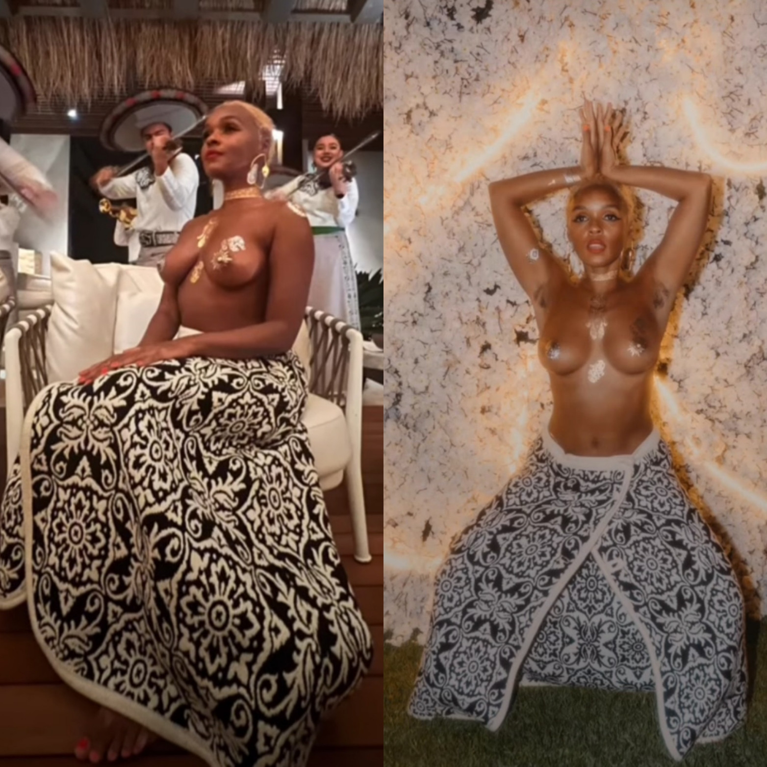Janelle Monae goes topless at her birthday party photosvideo