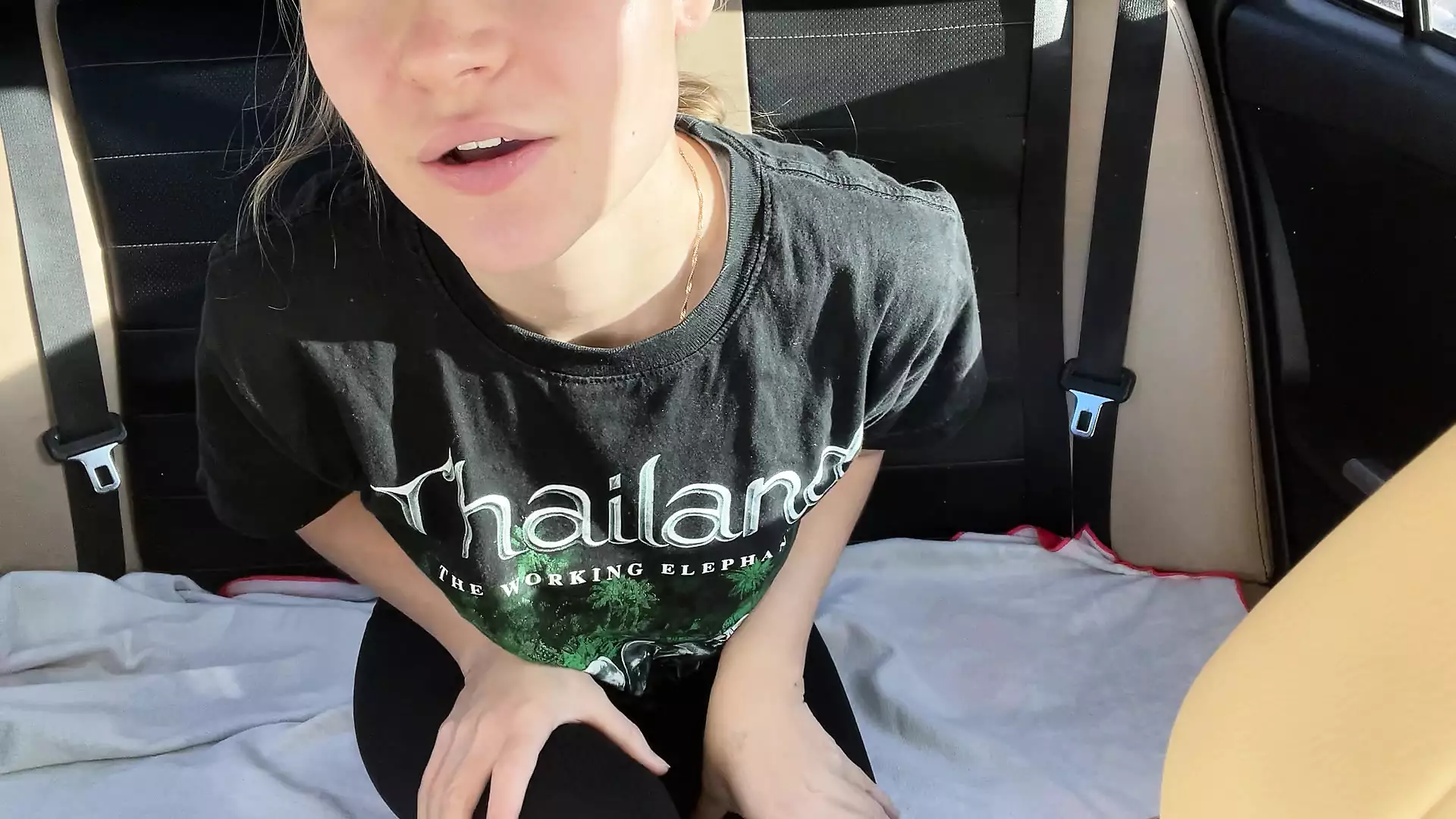 Public Squirt in the Backseat of Someone Elses Car: Amateur Amateur Porn