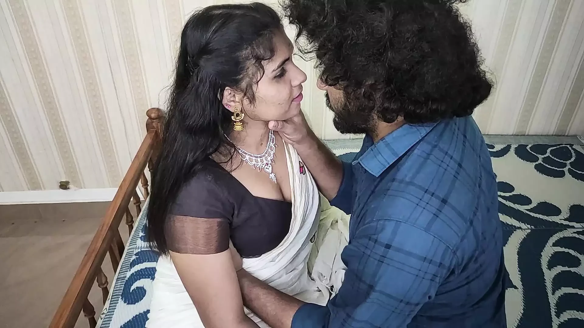 Vaishnavy and Sharun Raj First Night Romance Kerala Dress Hot First Night Wedding Costume Sex Romance Mallu First Night