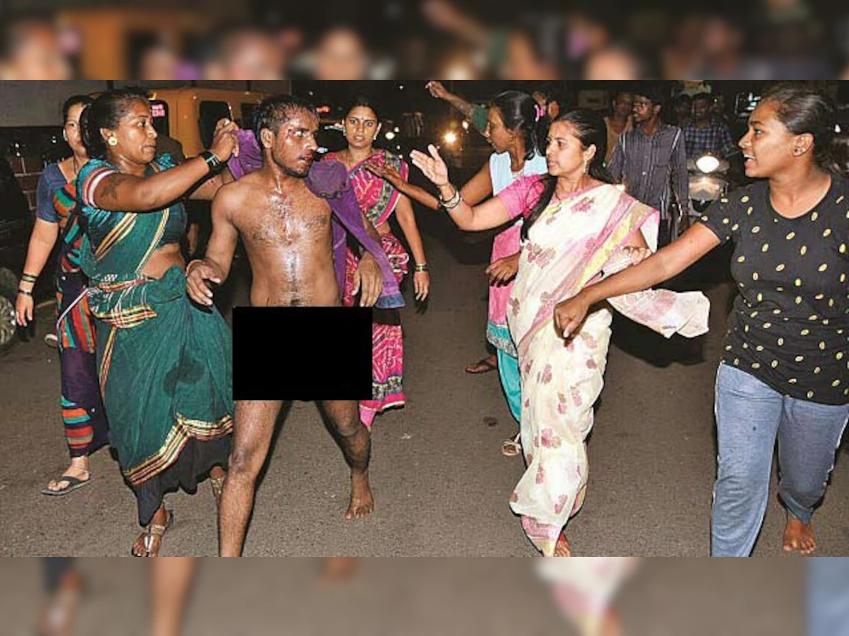 Thane: Female workers of MNS parade man naked for making obscene calls