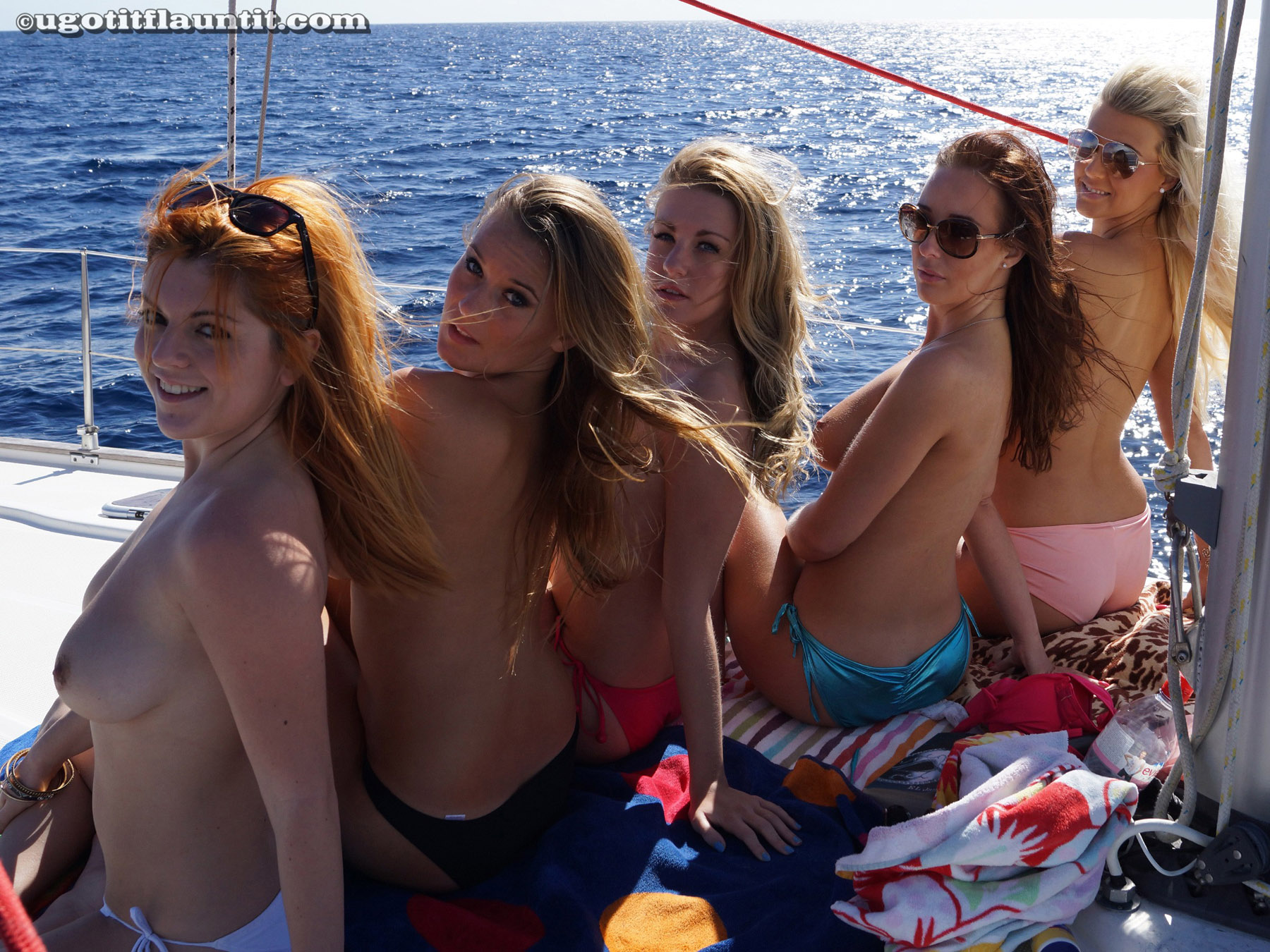 Topless Girls Boat Flaunt It
