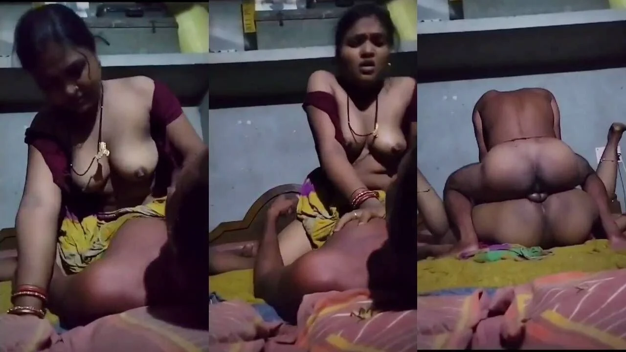 Horny desi village couple enjoying raw real sex at night