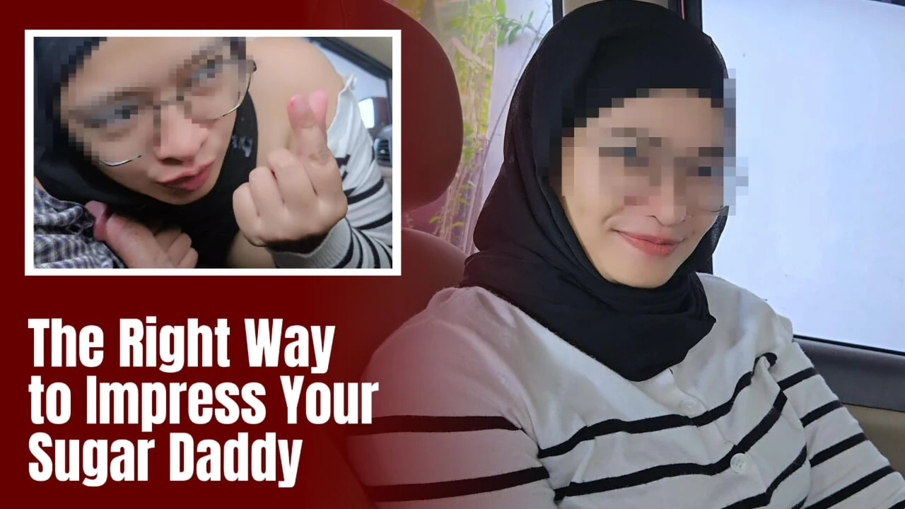 Hijab College Girl Have Fun with Sugar Daddy in the Car