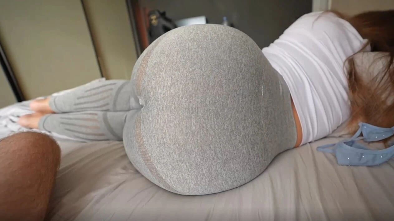 Step Sister Caught Me Jerking off and I Fucked Her Through a Hole in Her Leggings
