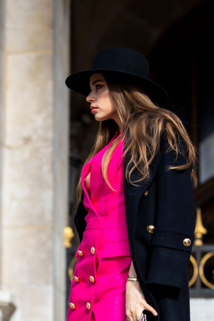 Xenia Tchoumitcheva nipple slip at Balmain Show