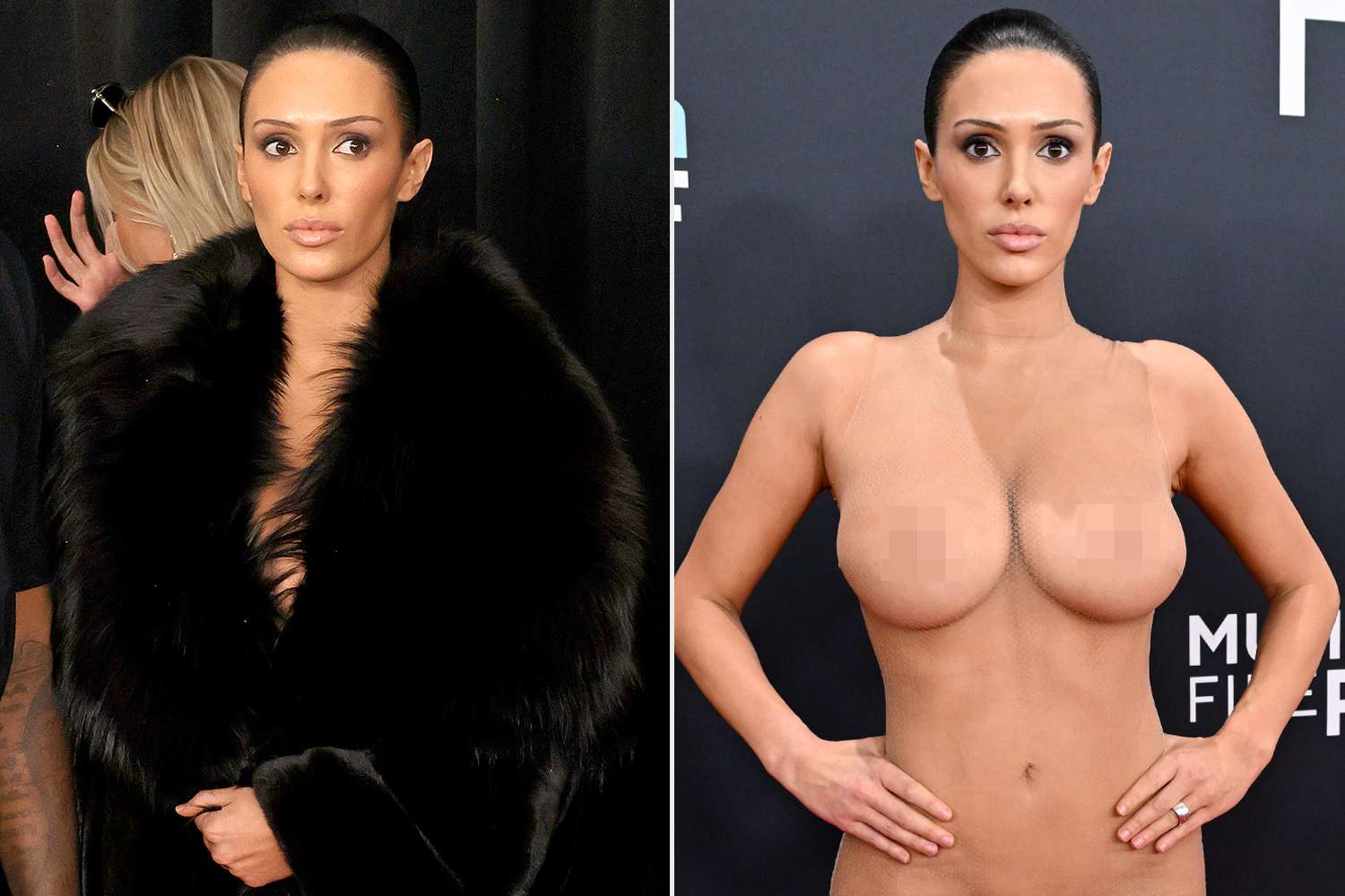 Kanye Wests Wife Bianca Censori Goes Naked Under See-Through Dress at 2025 Grammys