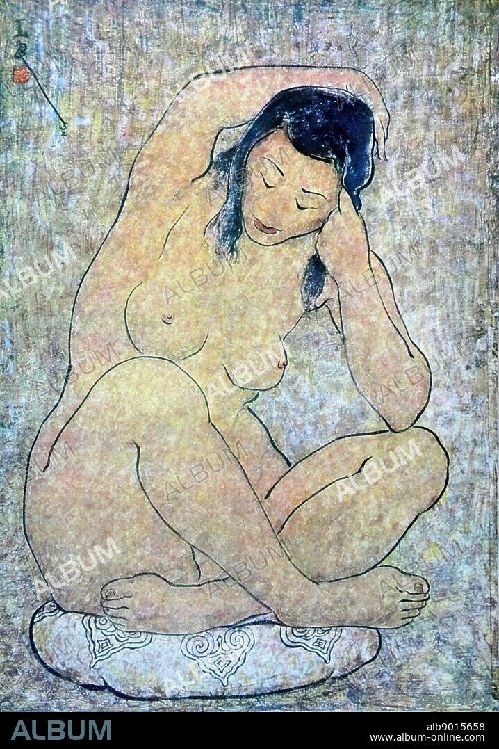 YULIANG PAN. After the bath nude female figure by Pan Yuliang.
