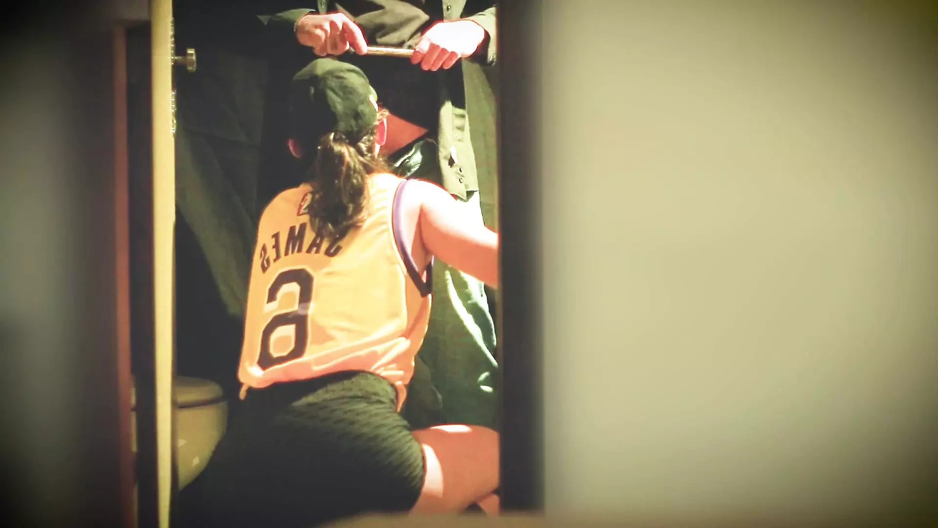 Basketball Player Gives Coach a Blowjob in the Gym Bathroom: Amateur Amateur Porn
