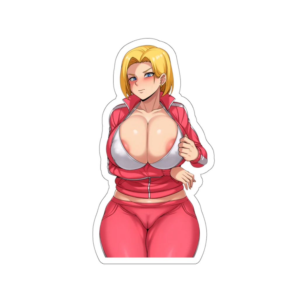 Dragon Ball Big Tits Android 18 Gym Uniform Waterproof Sticker Decal