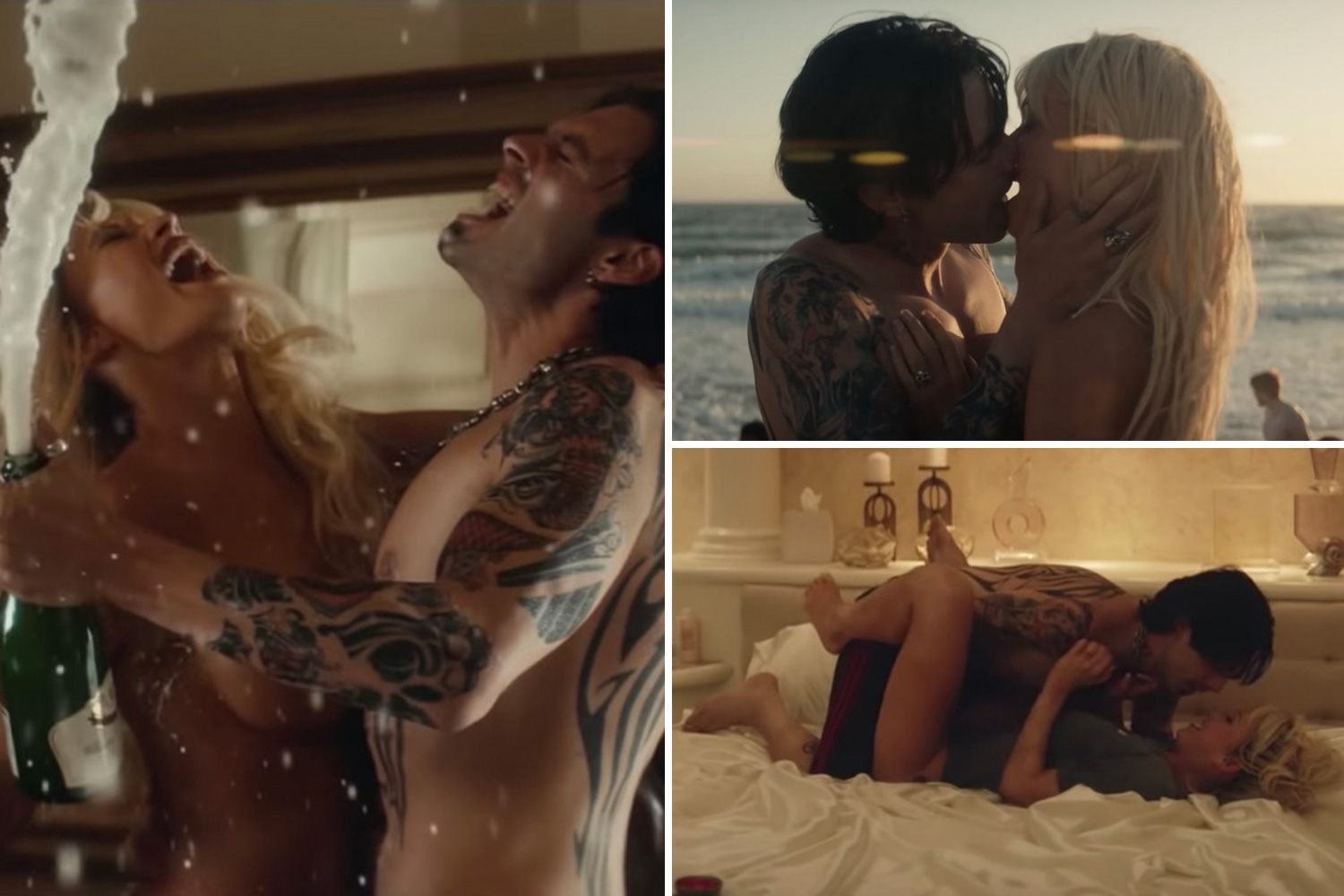 Lily James parties naked and romps on the beach as Pamela Anderson in raunchy new trailer for Pam Tommy